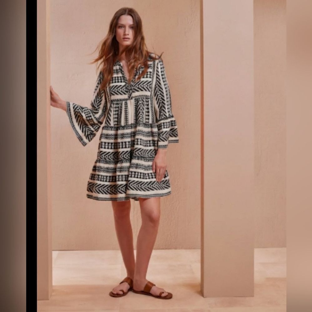 Made In Italy Bohemian Aztec Print Dress L